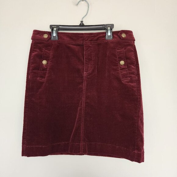 Talbots Dresses & Skirts - Talbots Petites Fine Wale Corduroy Burgundy Maroon Mini Skirt Size 6 Petite